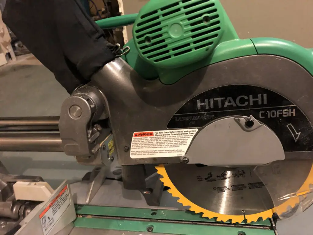 hitachi miter saw sliding