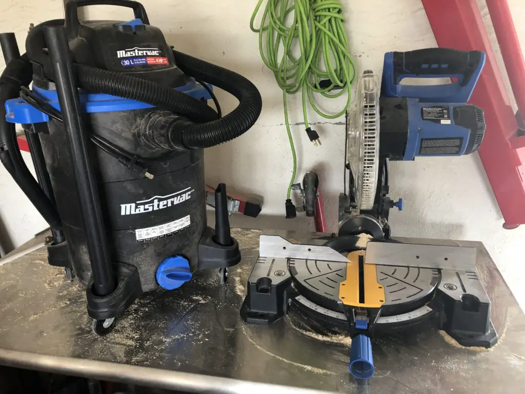 miter saw shop vac