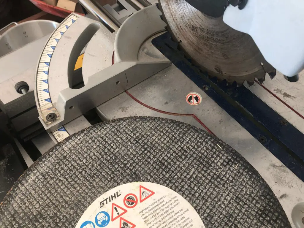 abrasive blade on a miter saw